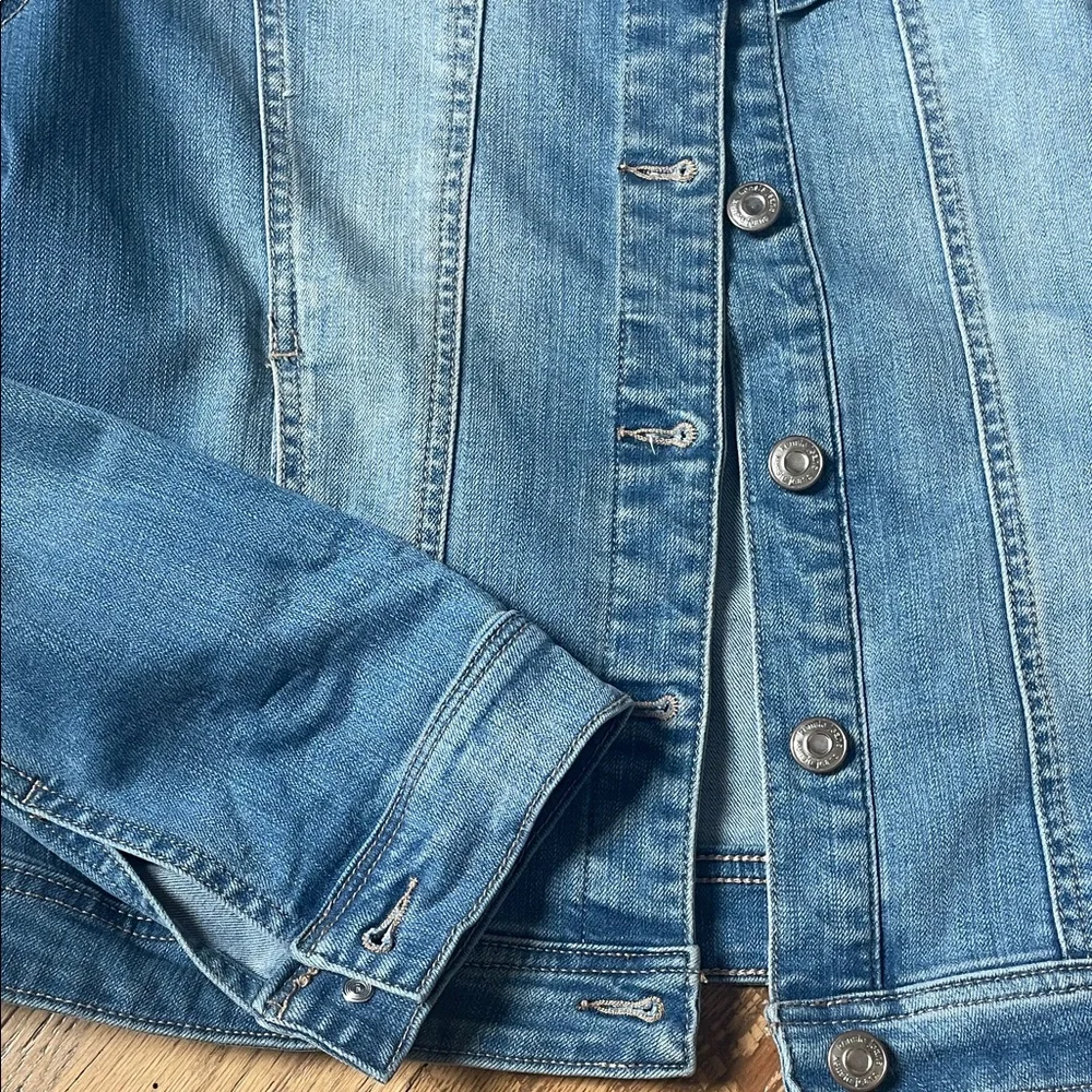 Light Blue Denim Jacket with Ruffles - Picture 3 of 4